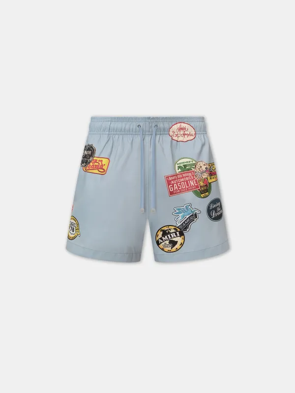 STATION PATCH SWIM TRUNK - Ashley Blue sold by AMIRI