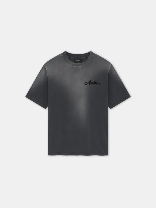 BLEACH BANDANA PATCH TEE - Black sold by AMIRI