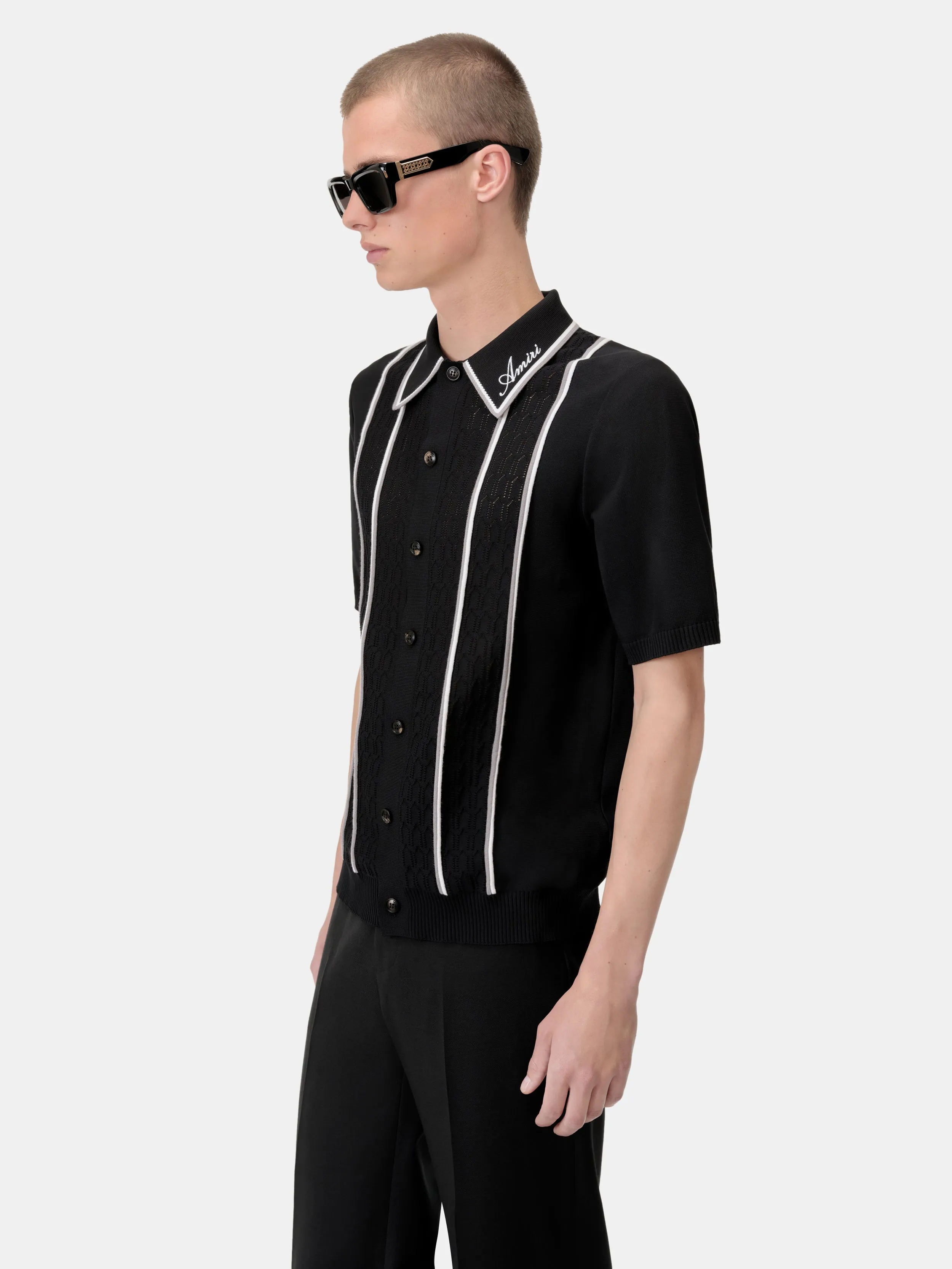 AMIRI SCRIPT STRIPE SHIRT - Black sold by AMIRI product image thumbnail 4