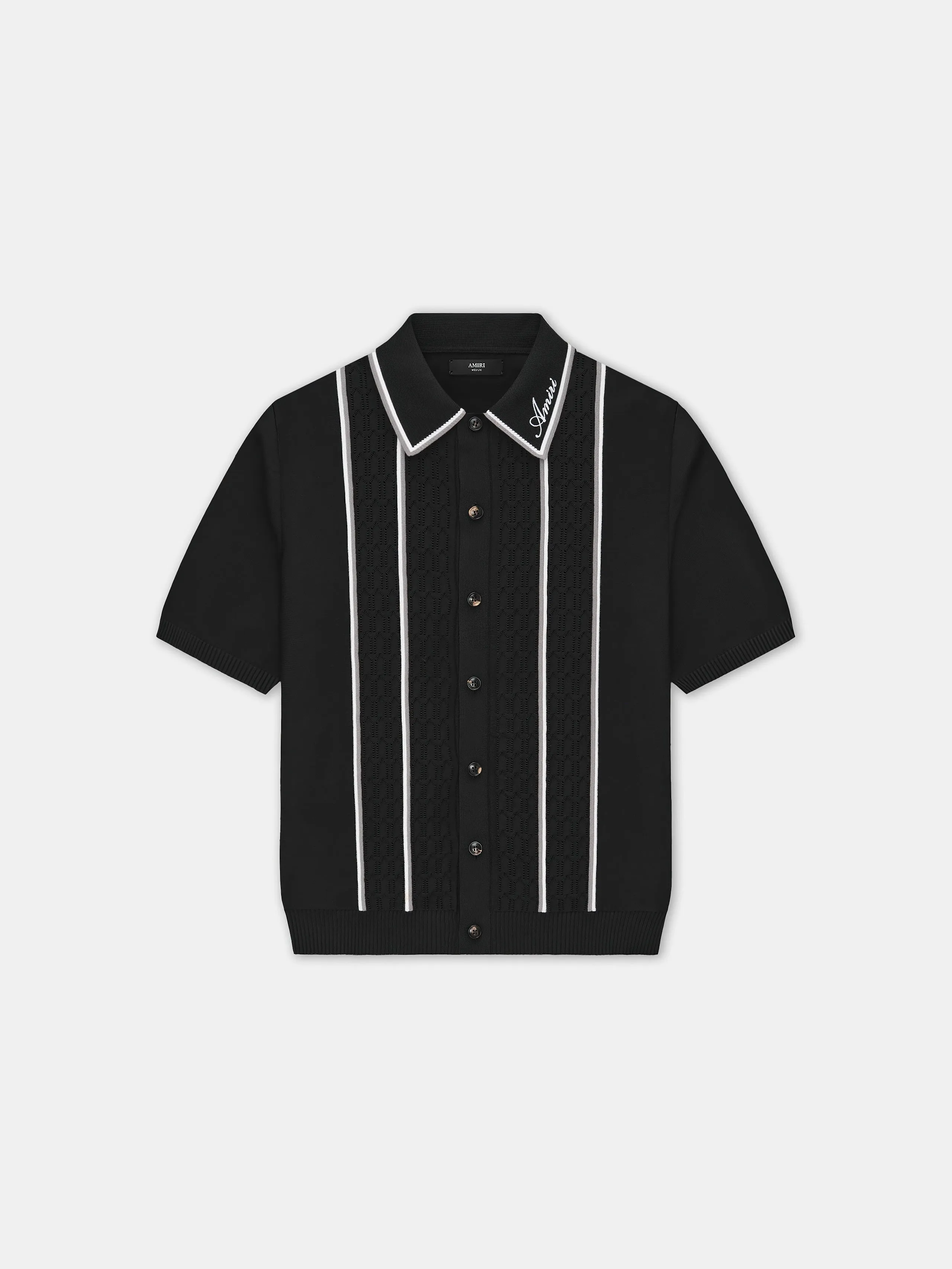 AMIRI SCRIPT STRIPE SHIRT - Black sold by AMIRI