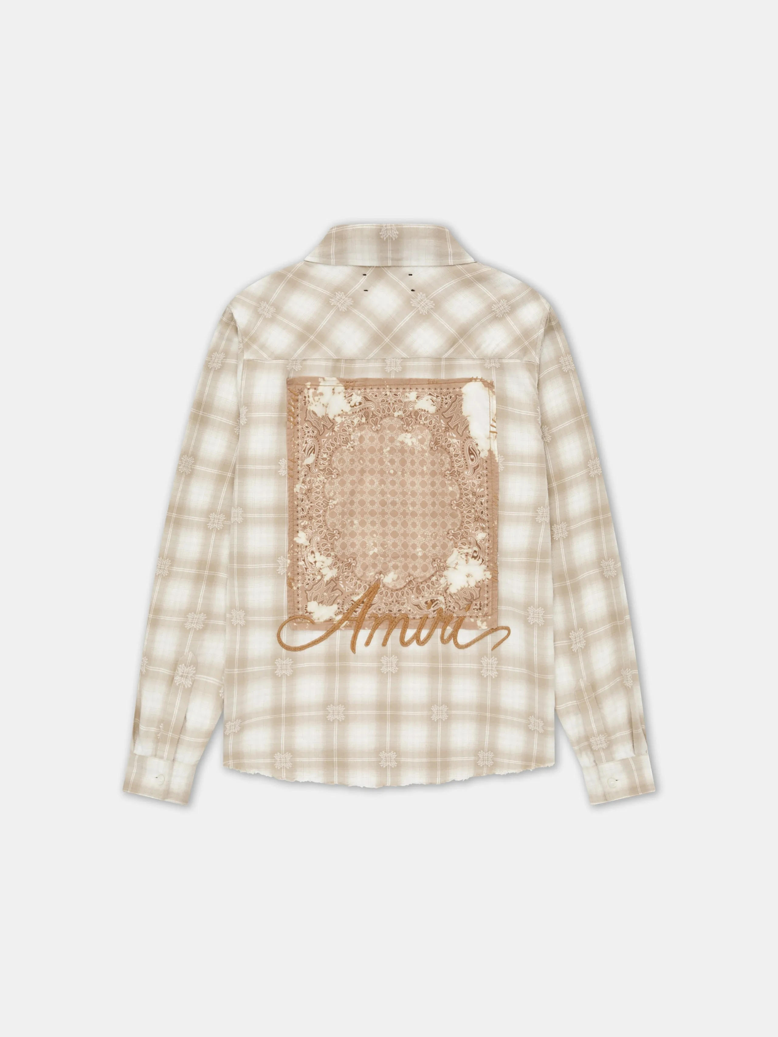 BLEACH BANDANA PATCH FLANNEL - Light Camel sold by AMIRI product image thumbnail 3