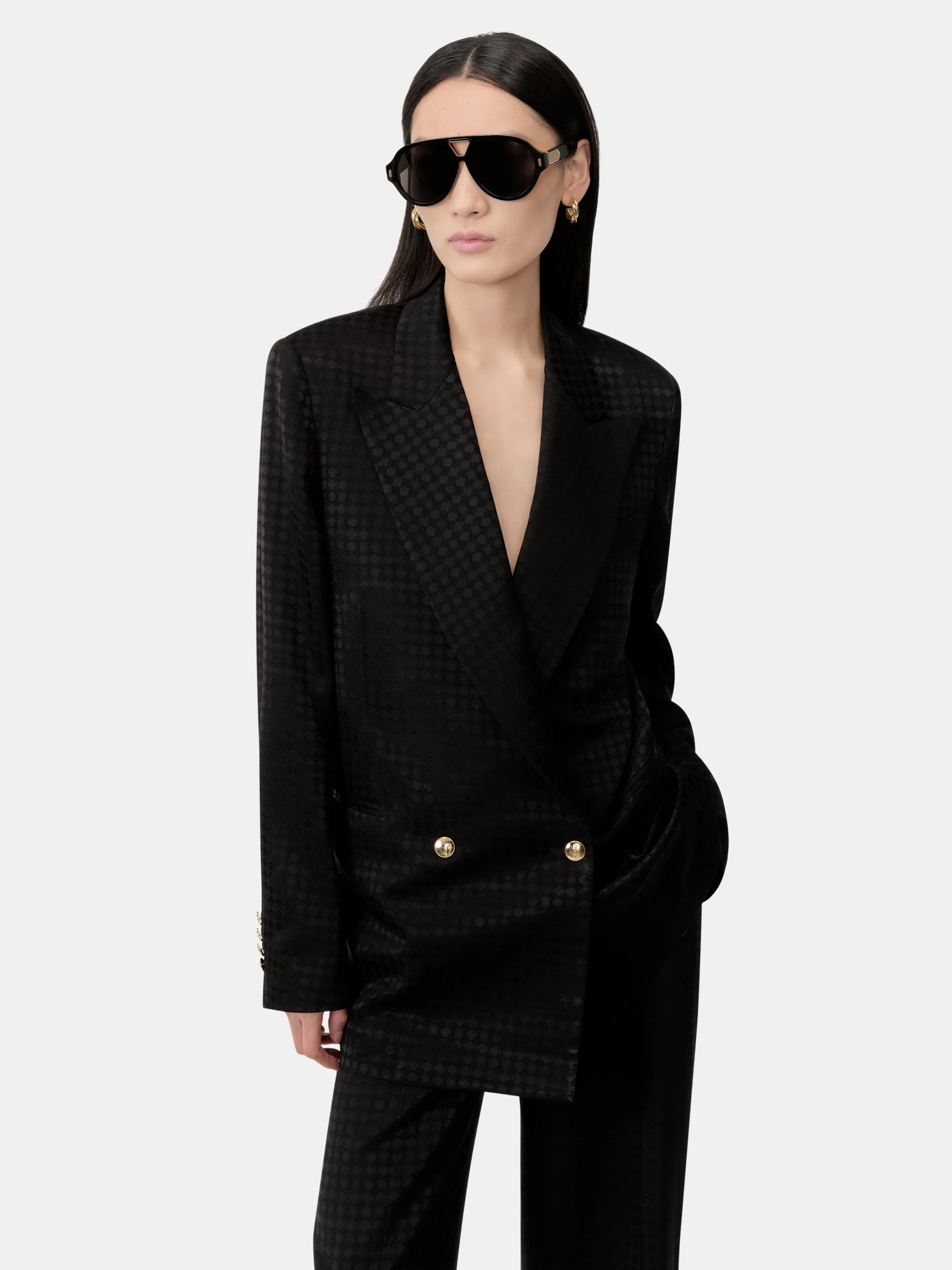 WOMEN - WOMEN'S MA QUAD OVERSIZED BLAZER - Black sold by AMIRI product image thumbnail 4