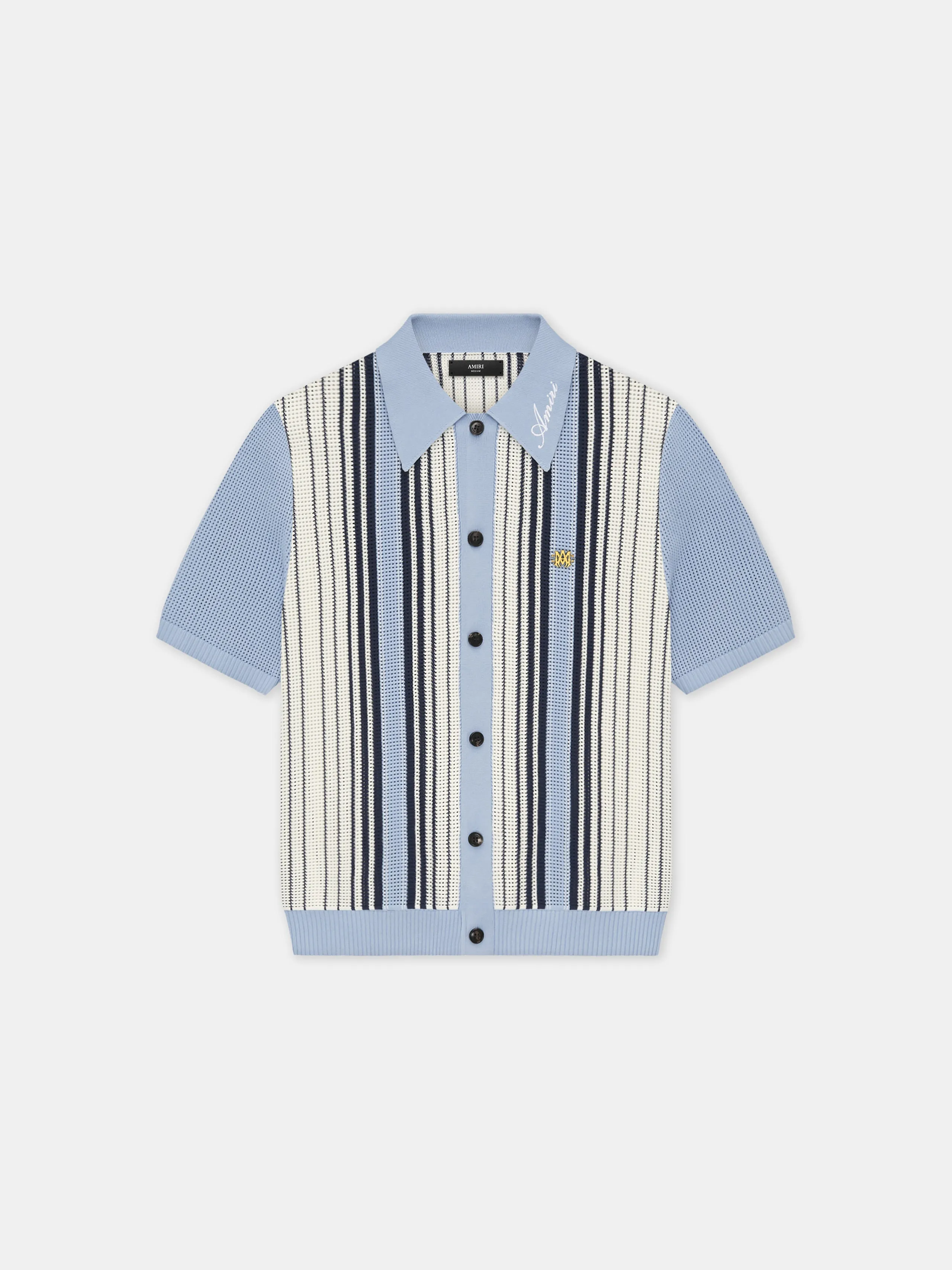 AMIRI SCRIPT STRIPE SHIRT - Ashley Blue sold by AMIRI