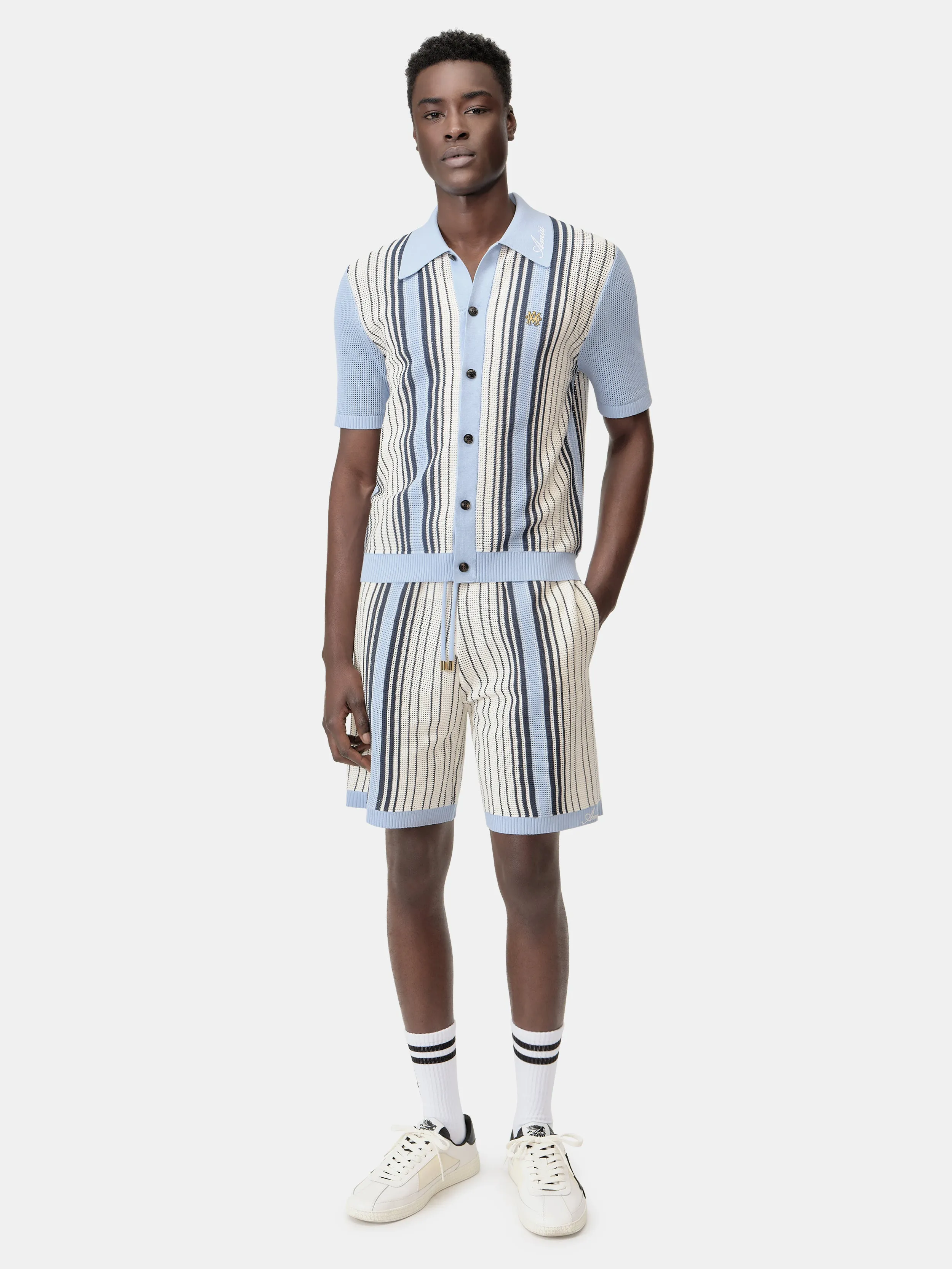 AMIRI SCRIPT STRIPE SHIRT - Ashley Blue sold by AMIRI product image thumbnail 2