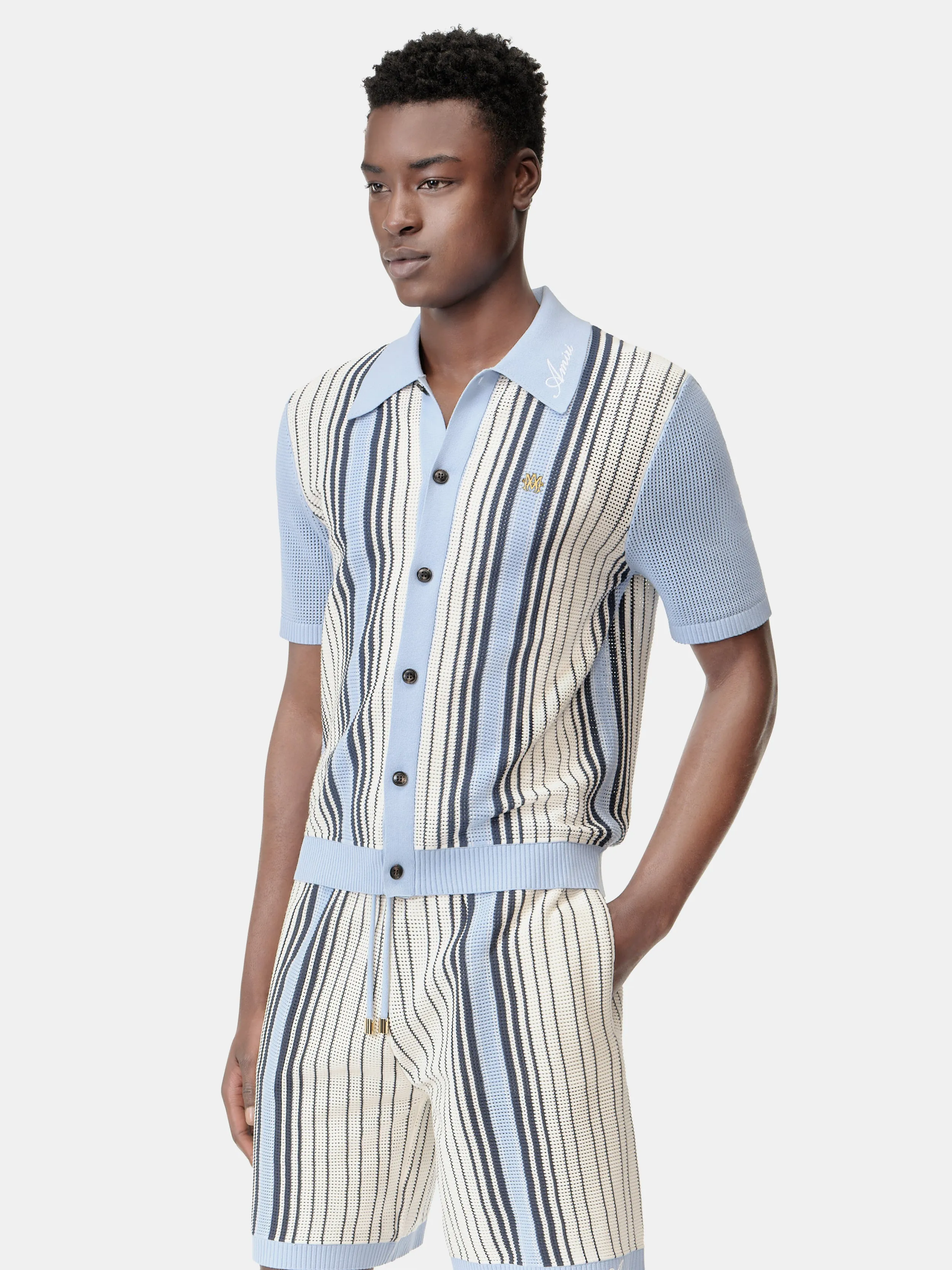 AMIRI SCRIPT STRIPE SHIRT - Ashley Blue sold by AMIRI product image thumbnail 4