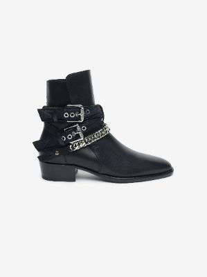 BLACK BANDANA BUCKLE BOOT - BLACK / BLACK sold by AMIRI