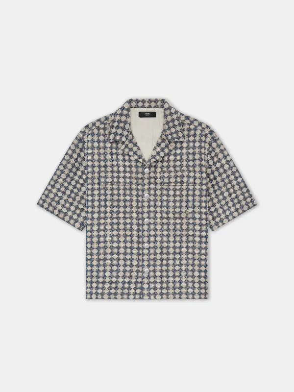 MA QUAD BOUCLE CAMP SHIRT - Midnight Blue sold by AMIRI
