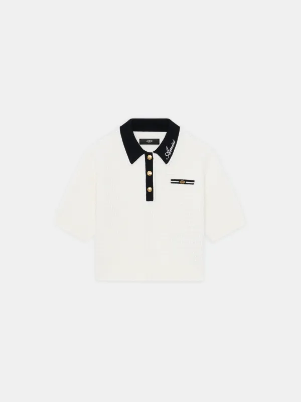 WOMEN - WOMEN'S MA CROPPED POLO - Ivory sold by AMIRI