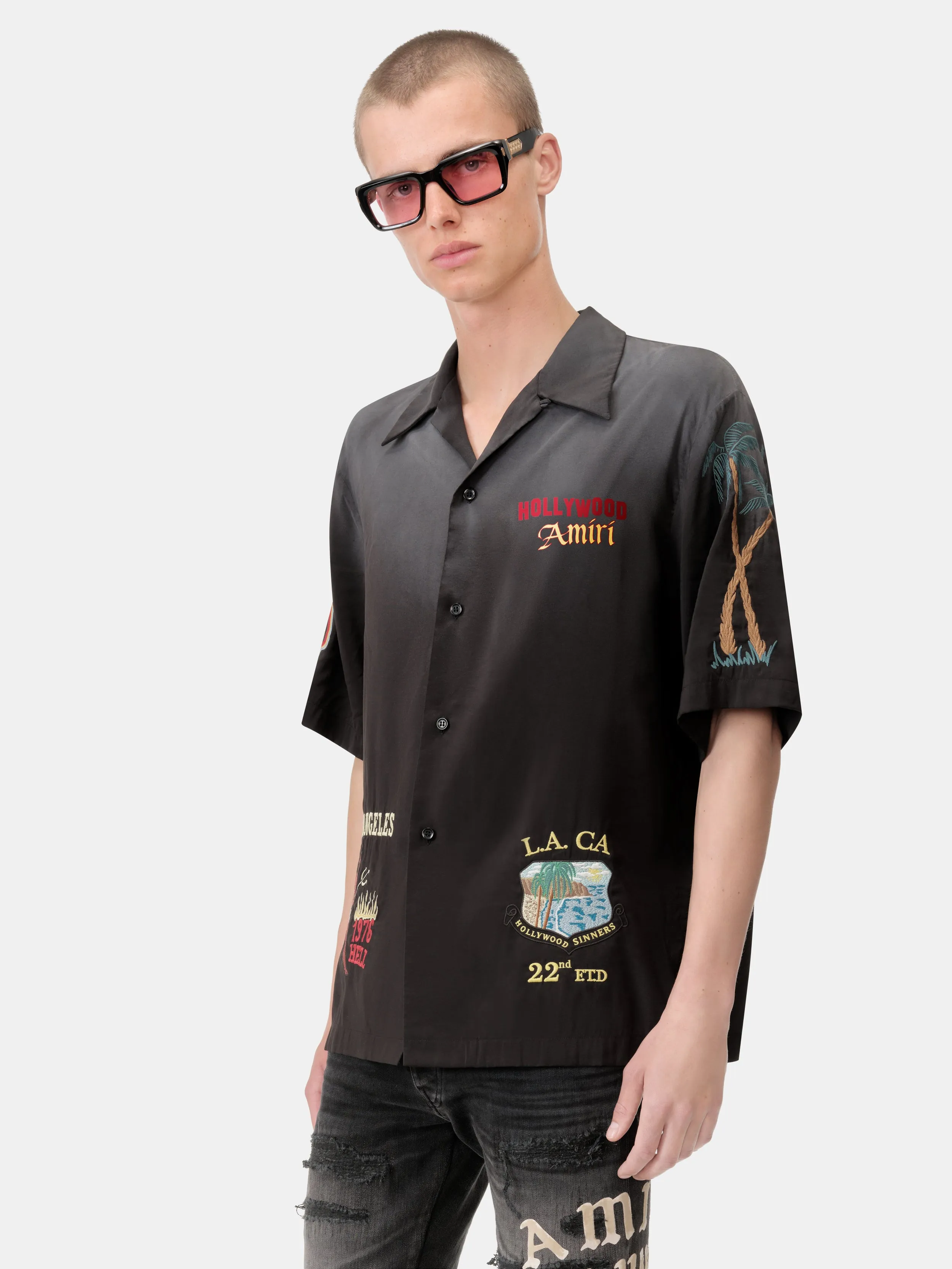 SINNERS CAMP SHIRT - Black sold by AMIRI product image thumbnail 4