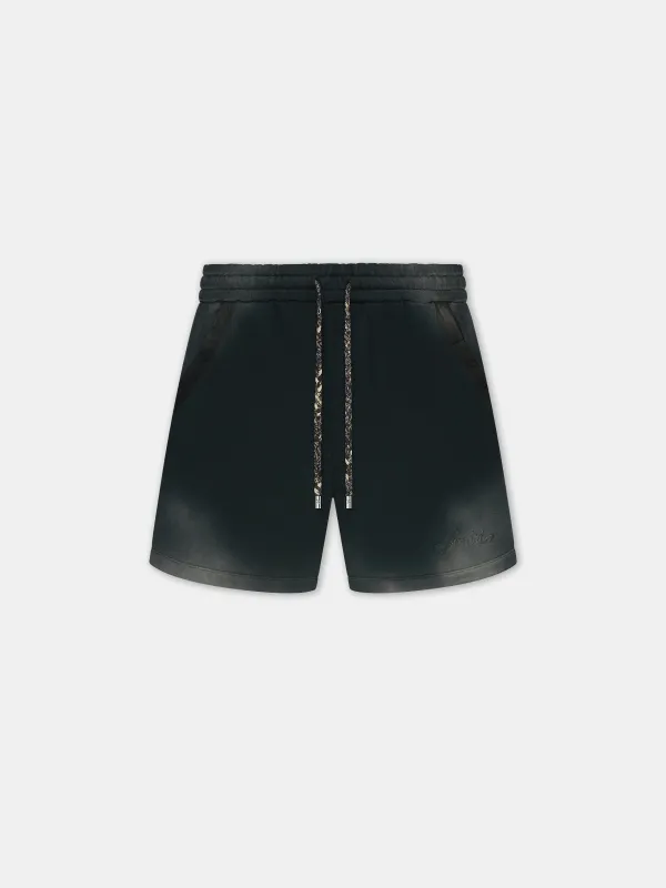 BLEACH BANDANA SHORT - Black sold by AMIRI