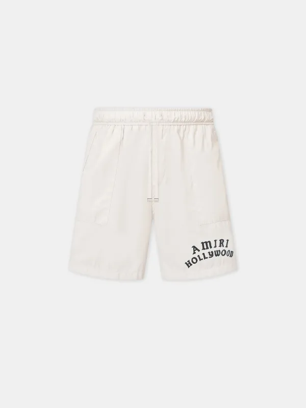 【国内正規】AMIRI 24SS FILIGREE SHORTS M アミリ Amiri Filigree Cursive Logo Green Flared Shorts | Depop