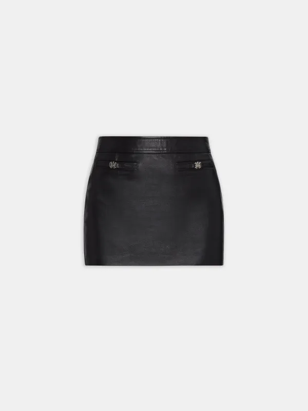 WOMEN - WOMEN'S LEATHER MINI SKIRT - BLACK sold by AMIRI