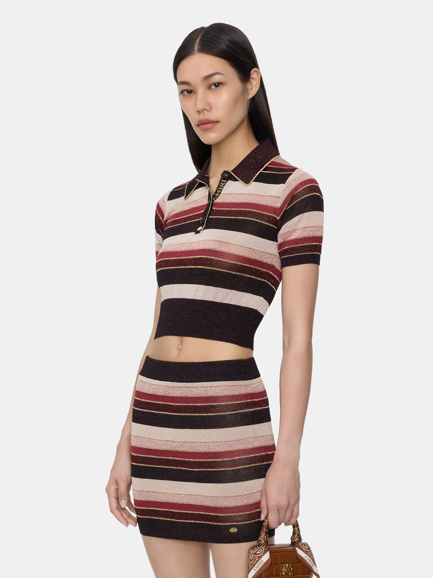 WOMEN - WOMEN'S MA STRIPED POLO - RED sold by AMIRI product image thumbnail 3