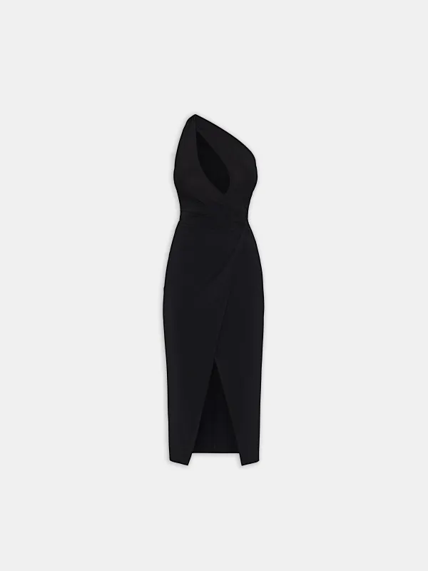 WOMEN - WOMEN'S ONE SHOULDER WRAP DRESS - BLACK sold by AMIRI