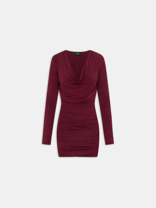 WOMEN - WOMEN'S COWL NECK MINI DRESS - WINE made by AMIRI