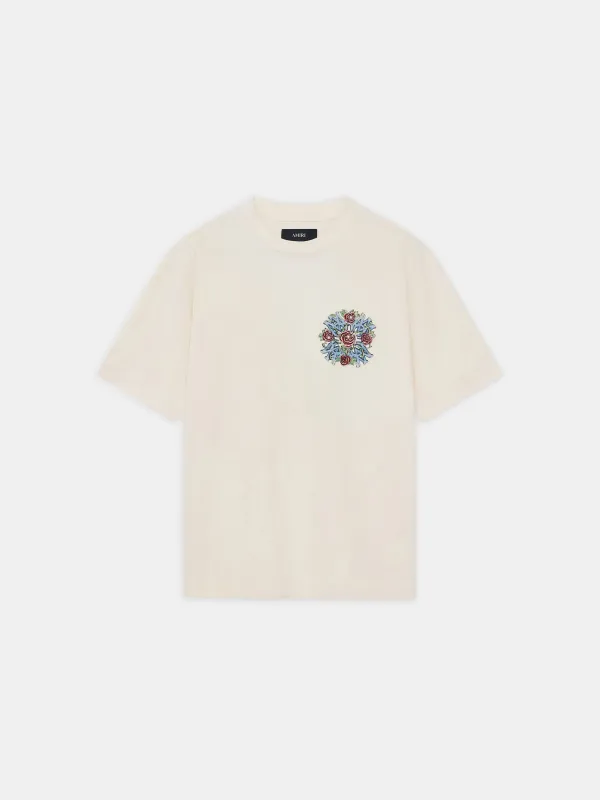 CRYSTAL OUT FOR TROUBLE OVERSIZED TEE - IVORY sold by AMIRI
