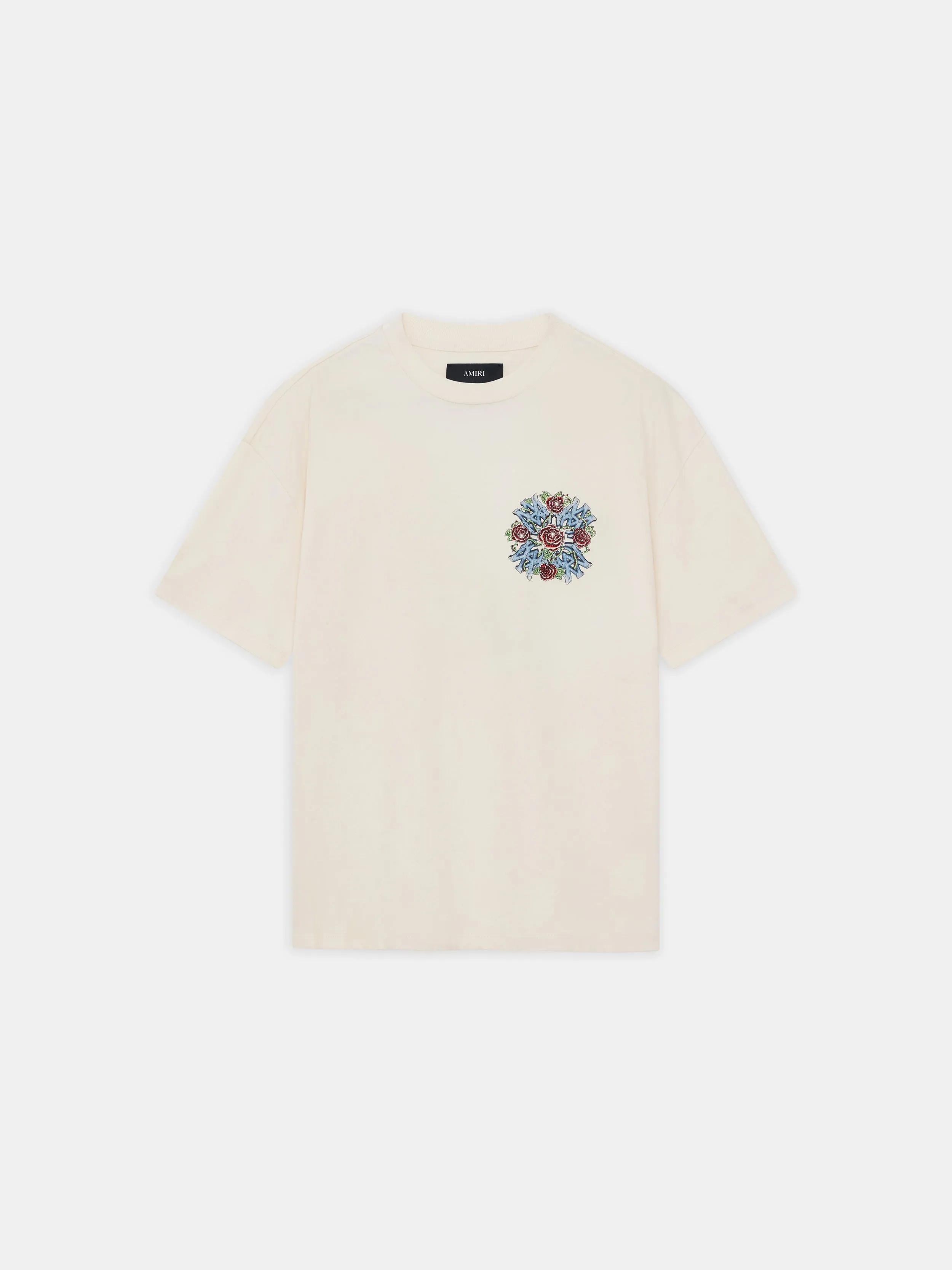 CRYSTAL OUT FOR TROUBLE OVERSIZED TEE - IVORY sold by AMIRI