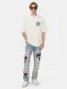CRYSTAL OUT FOR TROUBLE OVERSIZED TEE - IVORY sold by AMIRI