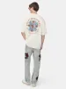 CRYSTAL OUT FOR TROUBLE OVERSIZED TEE - IVORY sold by AMIRI
