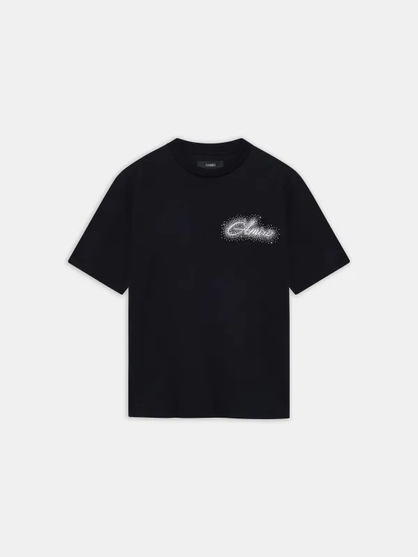 AMIRI CRYSTAL SCRIPT TEE - BLACK sold by AMIRI
