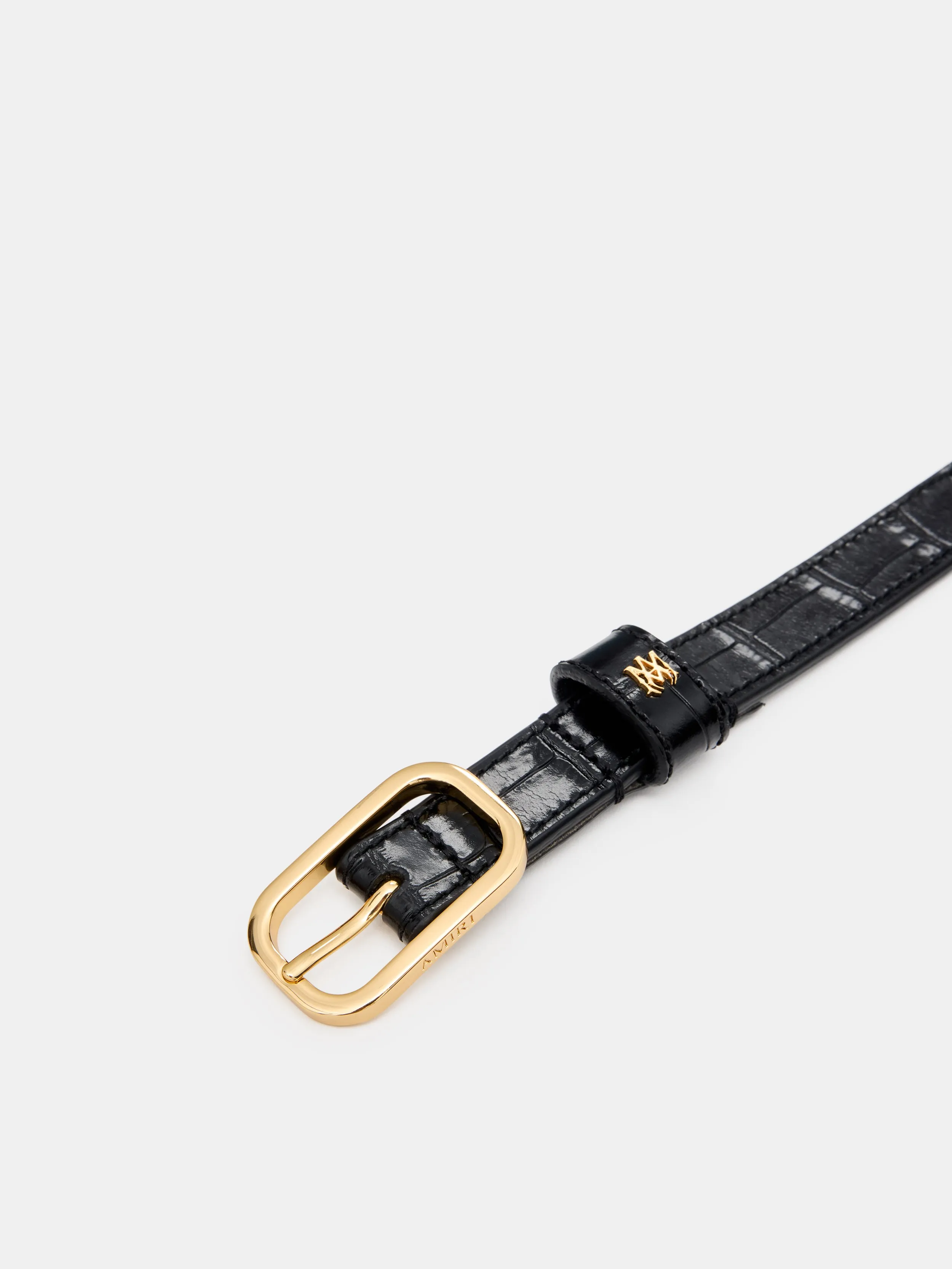 CROC EMBOSSED 2CM BELT - BLACK GOLD sold by AMIRI product image thumbnail 3