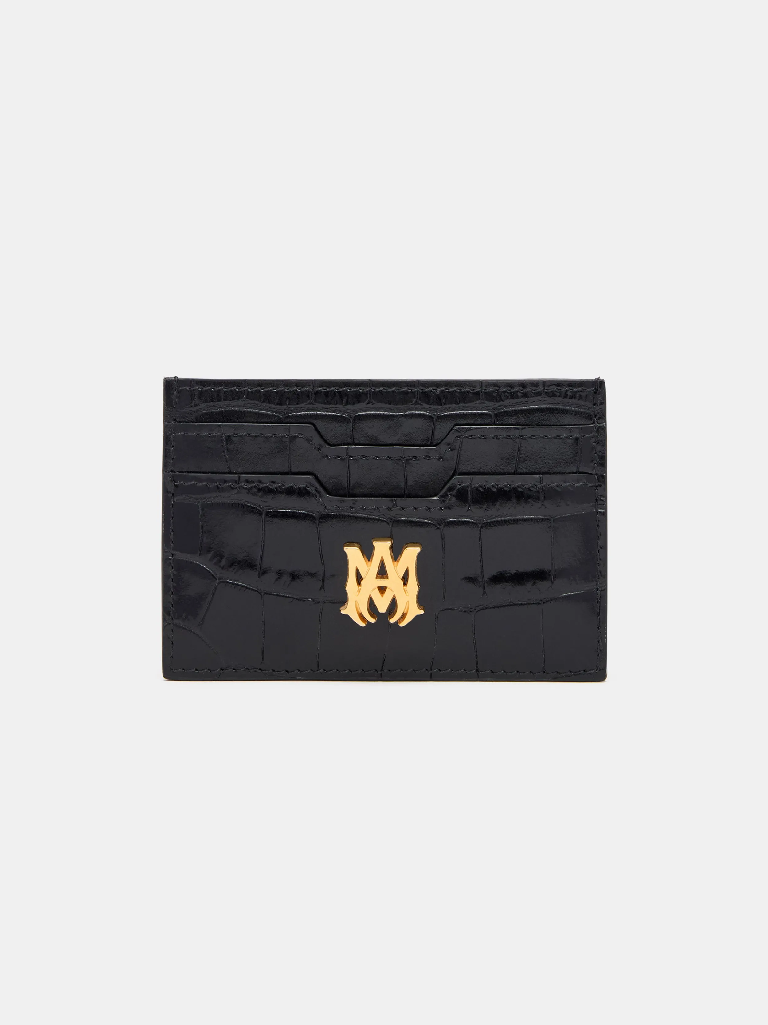 CROC EMBOSSED CARD HOLDER - BLACK sold by AMIRI