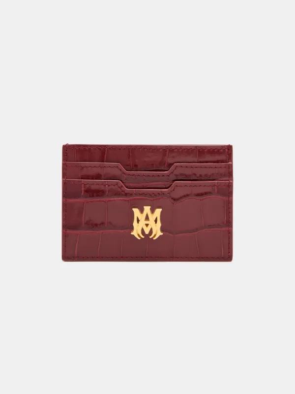 CROC EMBOSSED CARD HOLDER - WINE sold by AMIRI