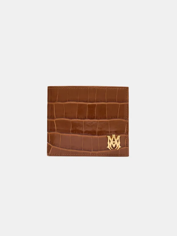 CROC EMBOSSED BIFOLD - MALT sold by AMIRI