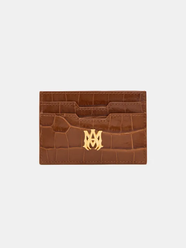 CROC EMBOSSED CARD HOLDER - MALT sold by AMIRI
