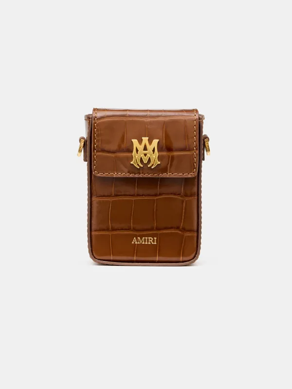 CROC EMBOSSED CIGARETTE CASE - MALT sold by AMIRI