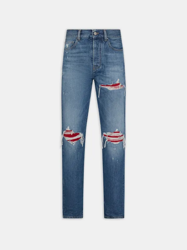 SUEDE STRAIGHT MX1 JEAN - MEDIUM INDIGO sold by AMIRI