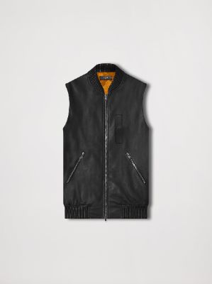 LEATHER VEST - BLACK sold by AMIRI