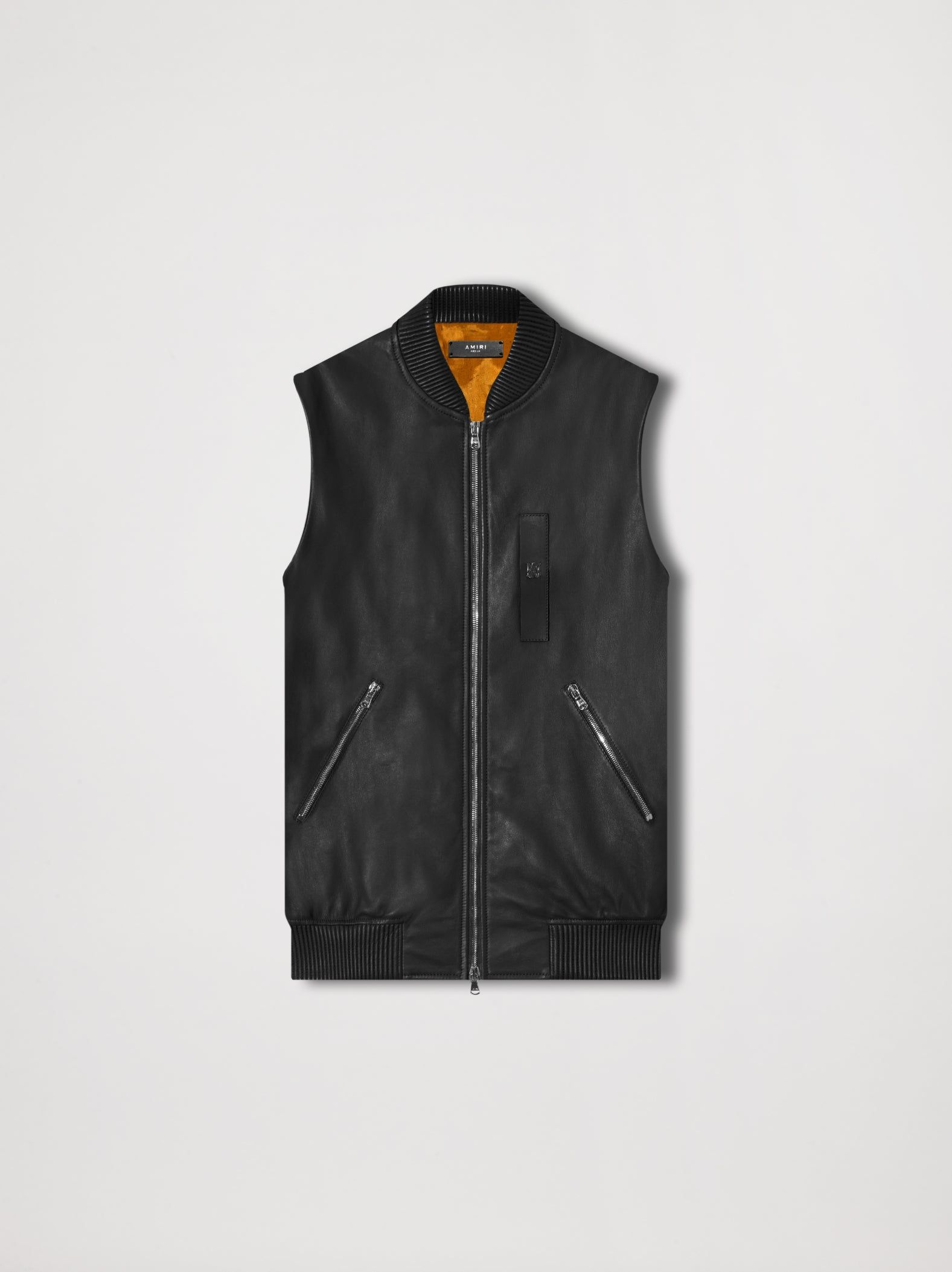 LEATHER VEST - BLACK sold by AMIRI