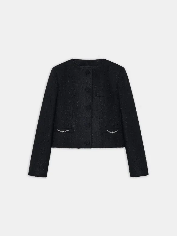 WOMEN - WOMEN'S SHIMMER BOUCLE JACKET - BLACK made by AMIRI
