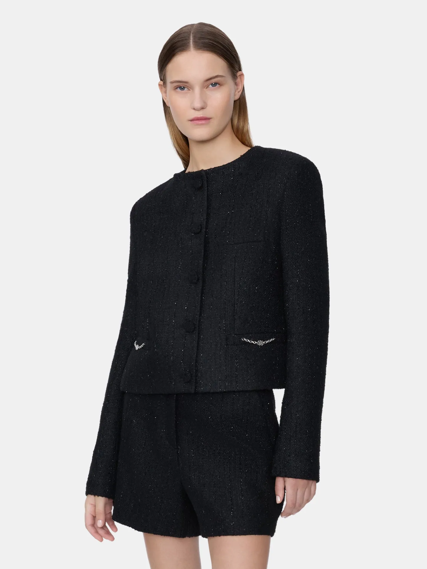 WOMEN - WOMEN'S SHIMMER BOUCLE JACKET - BLACK sold by AMIRI product image thumbnail 3