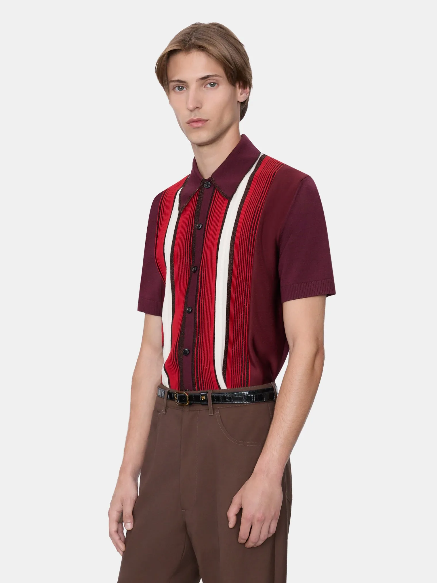 EMBELLISHED STRIPED SHIRT - RED sold by AMIRI product image thumbnail 3