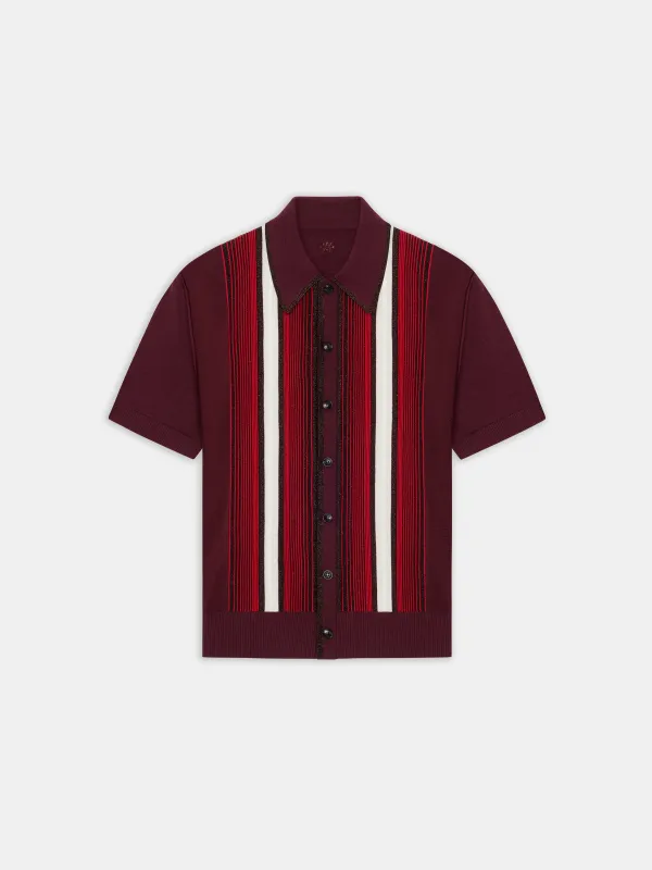 EMBELLISHED STRIPED SHIRT - RED sold by AMIRI