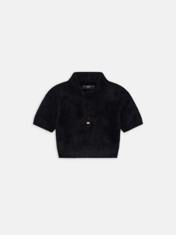 WOMEN - WOMEN'S VELVET POLO - BLACK sold by AMIRI