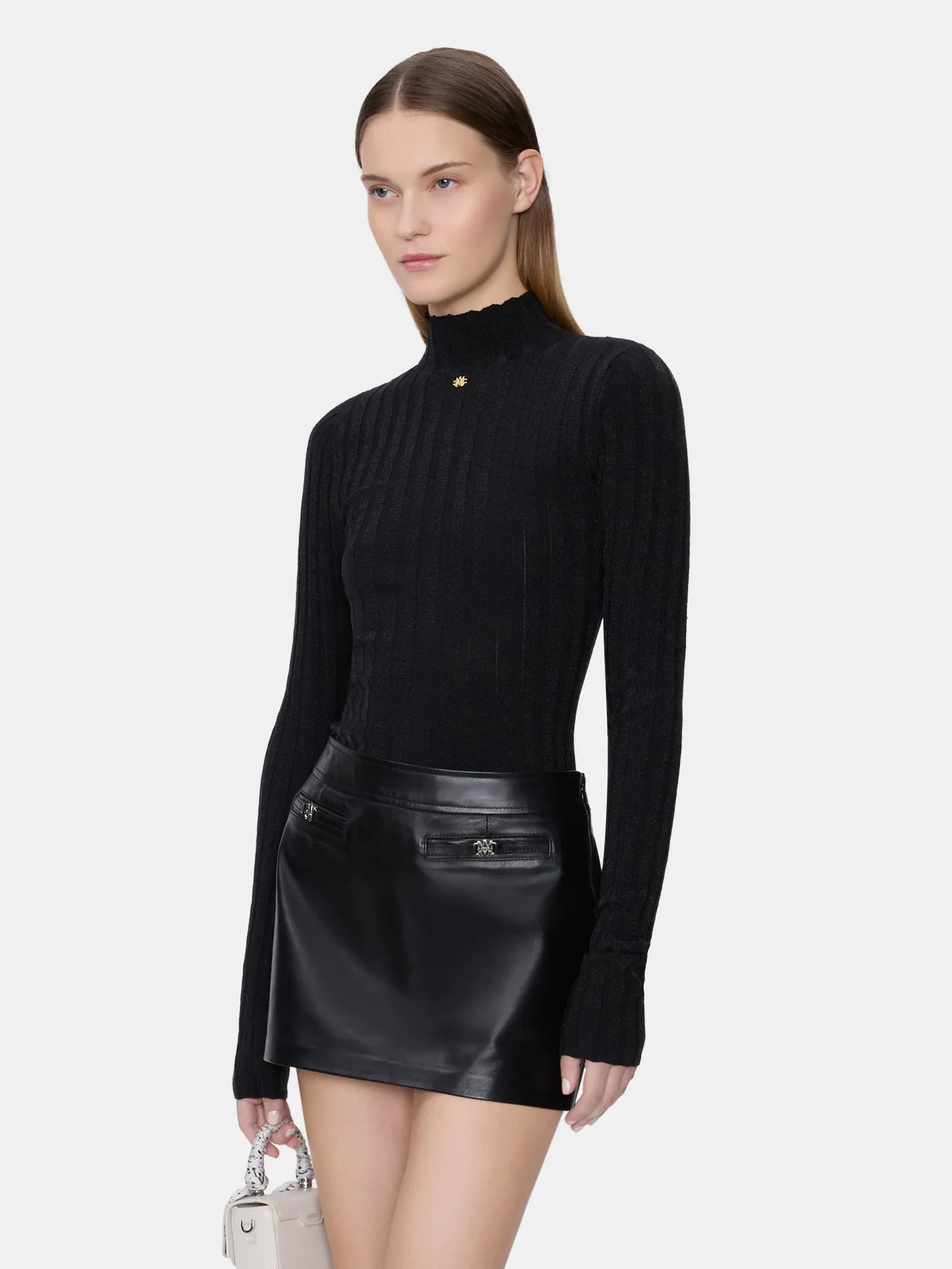 WOMEN - WOMEN'S LUREX TURTLE NECK - BLACK sold by AMIRI product image thumbnail 3