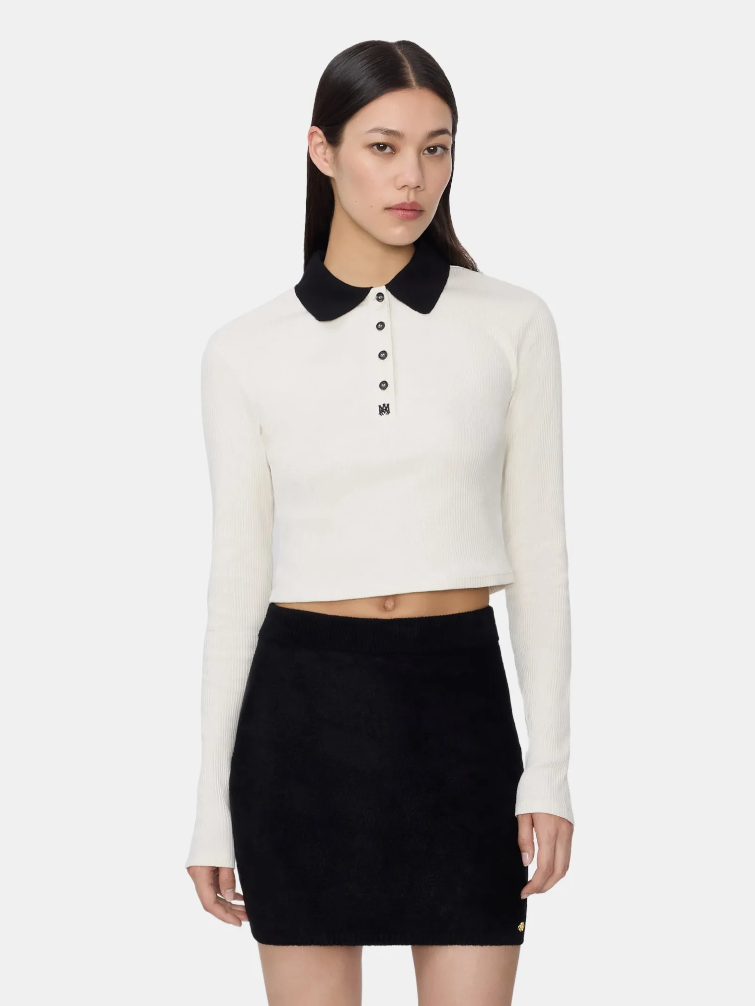 WOMEN - WOMEN'S MA LONG SLEEVE POLO - ALABASTER sold by AMIRI product image thumbnail 3