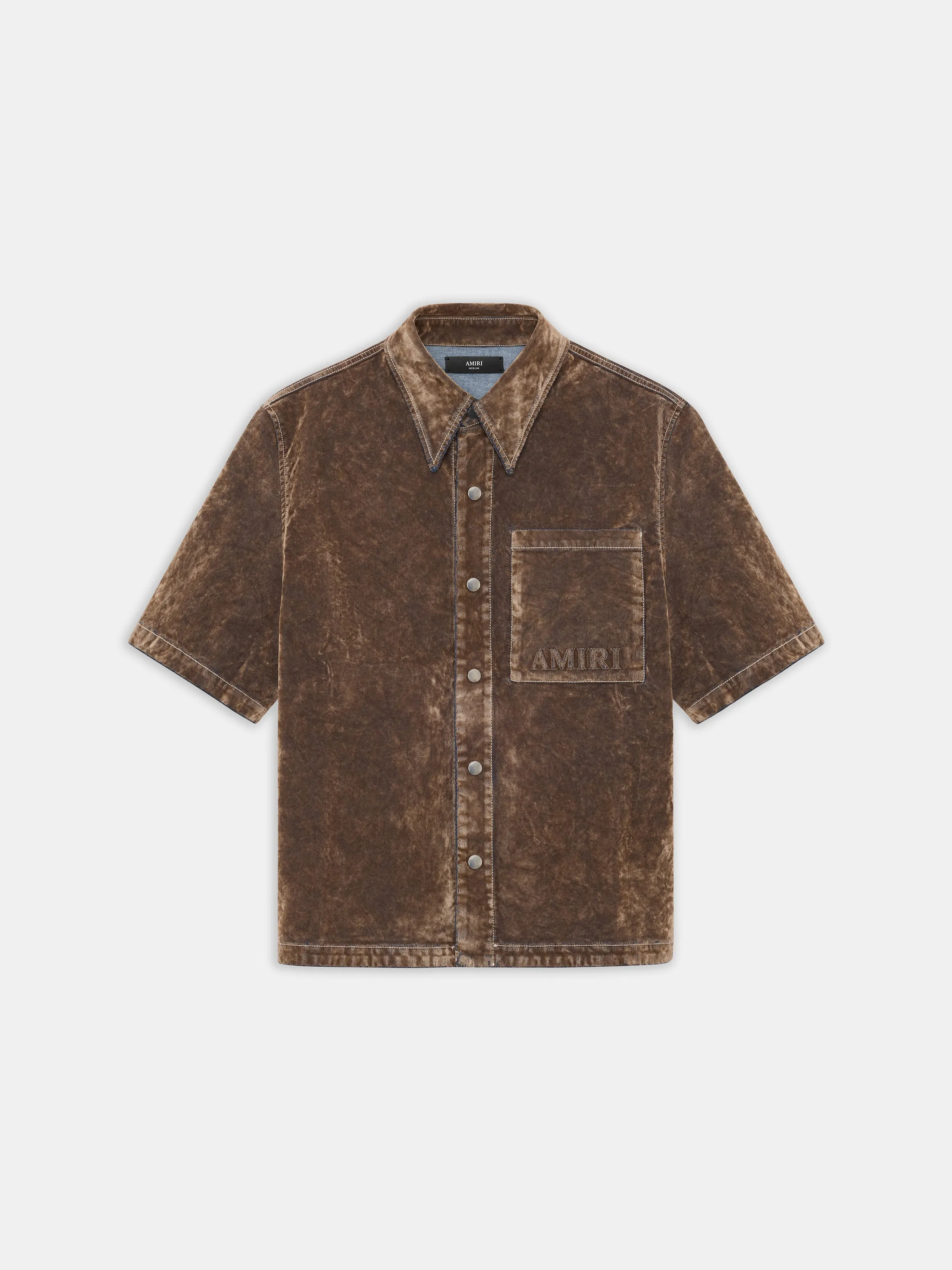 VELVET CAMP SHIRT - TAN sold by AMIRI