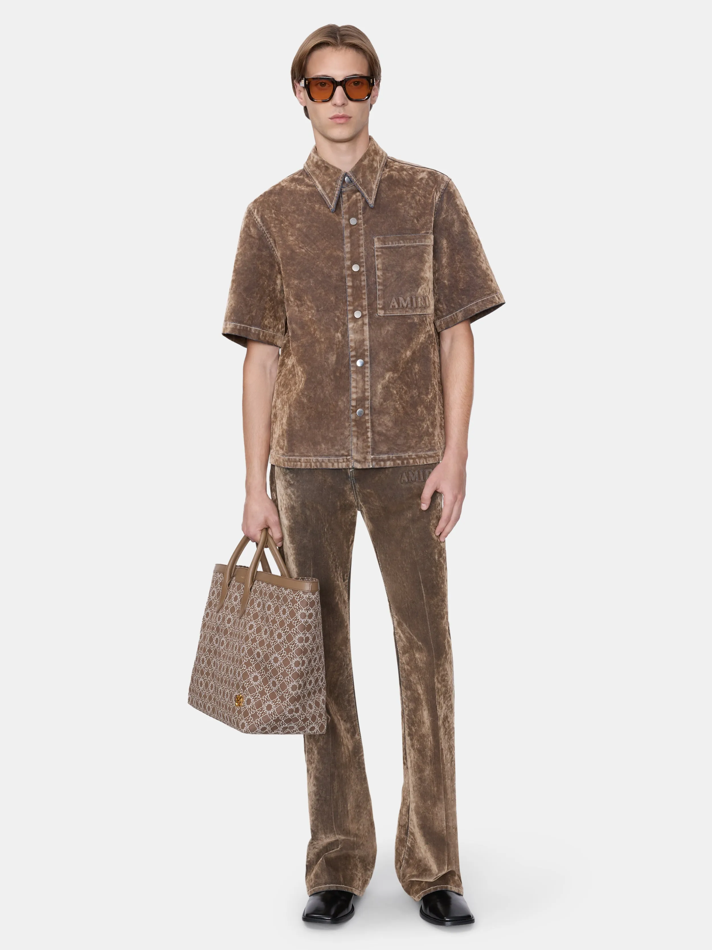VELVET CAMP SHIRT - TAN sold by AMIRI product image thumbnail 2