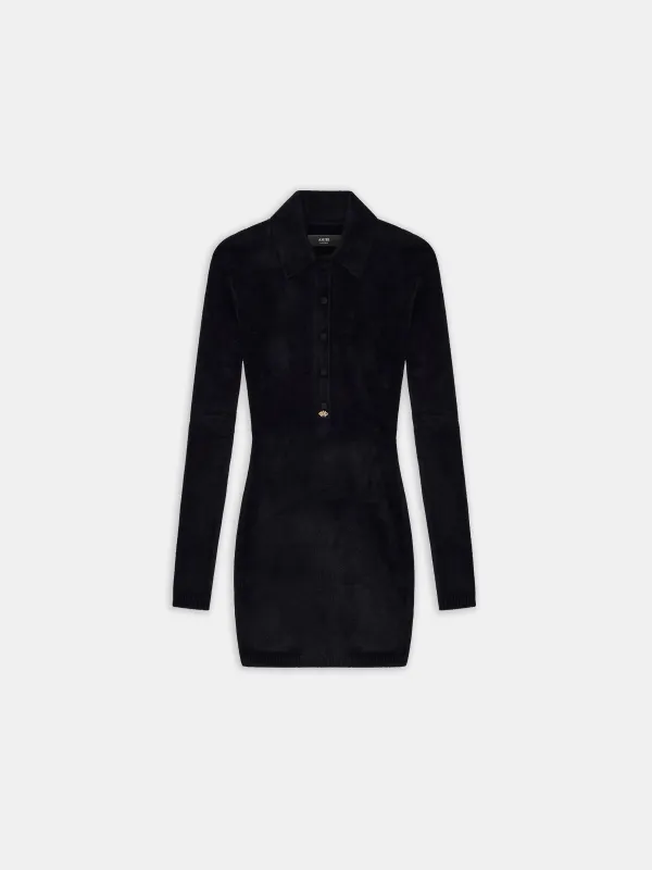 WOMEN - WOMEN'S VELVET LONG SLEEVE BUTTON DOWN DRESS - BLACK made by AMIRI