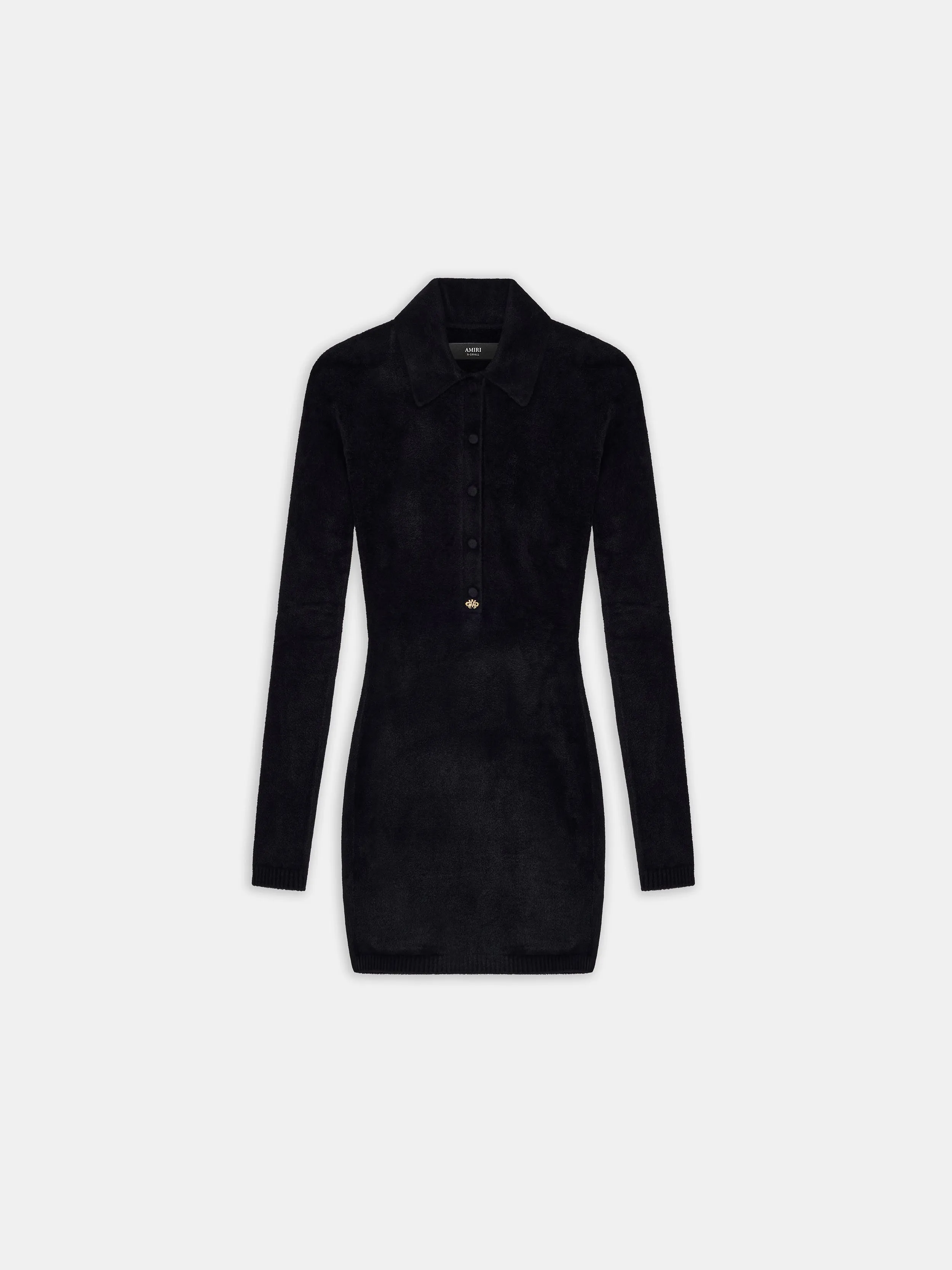 WOMEN - WOMEN'S VELVET LONG SLEEVE BUTTON DOWN DRESS - BLACK sold by AMIRI