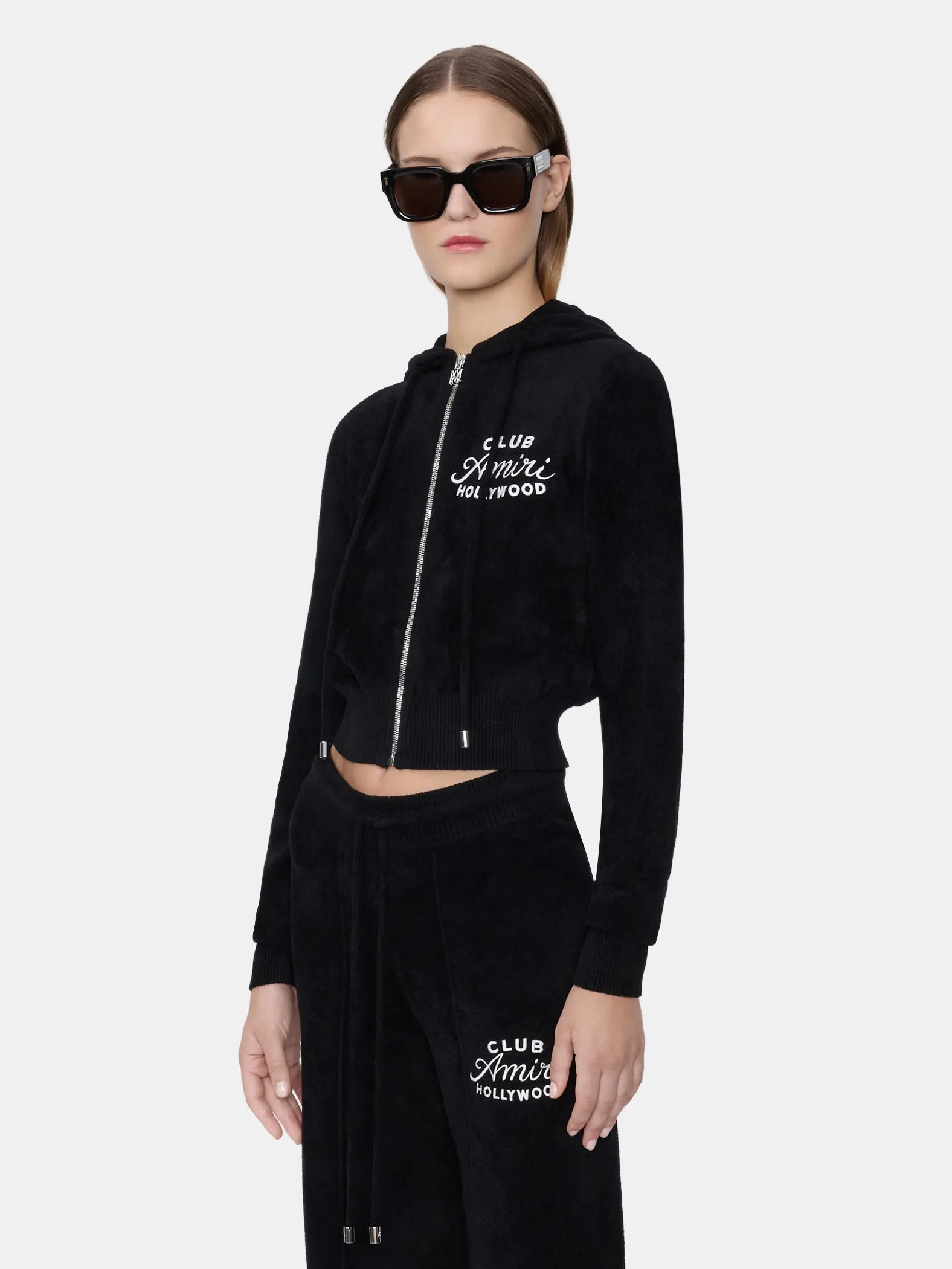 WOMEN - WOMEN'S CLUB AMIRI CROPPED HOODIE - BLACK sold by AMIRI product image thumbnail 3