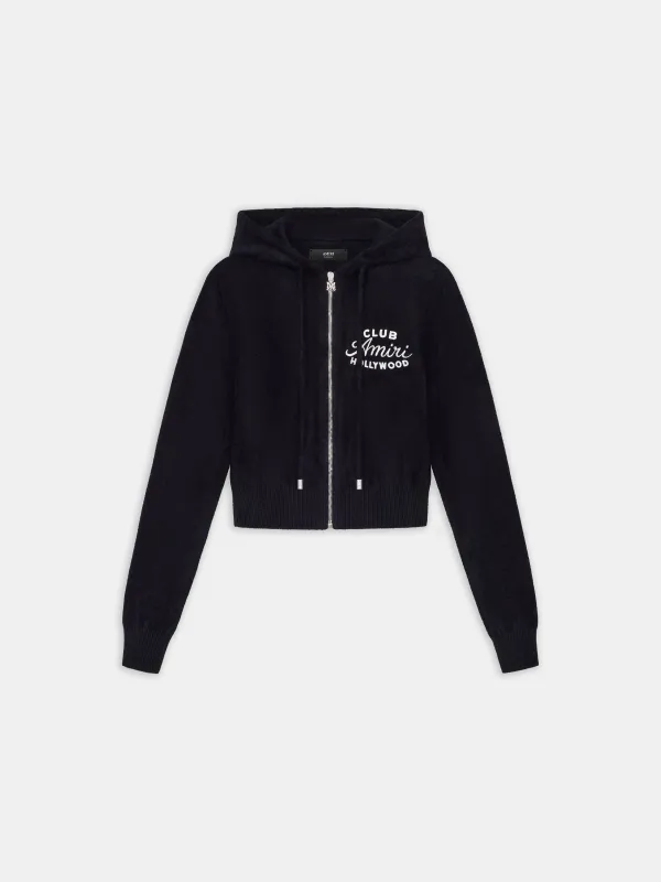 WOMEN - WOMEN'S CLUB AMIRI CROPPED HOODIE - BLACK sold by AMIRI