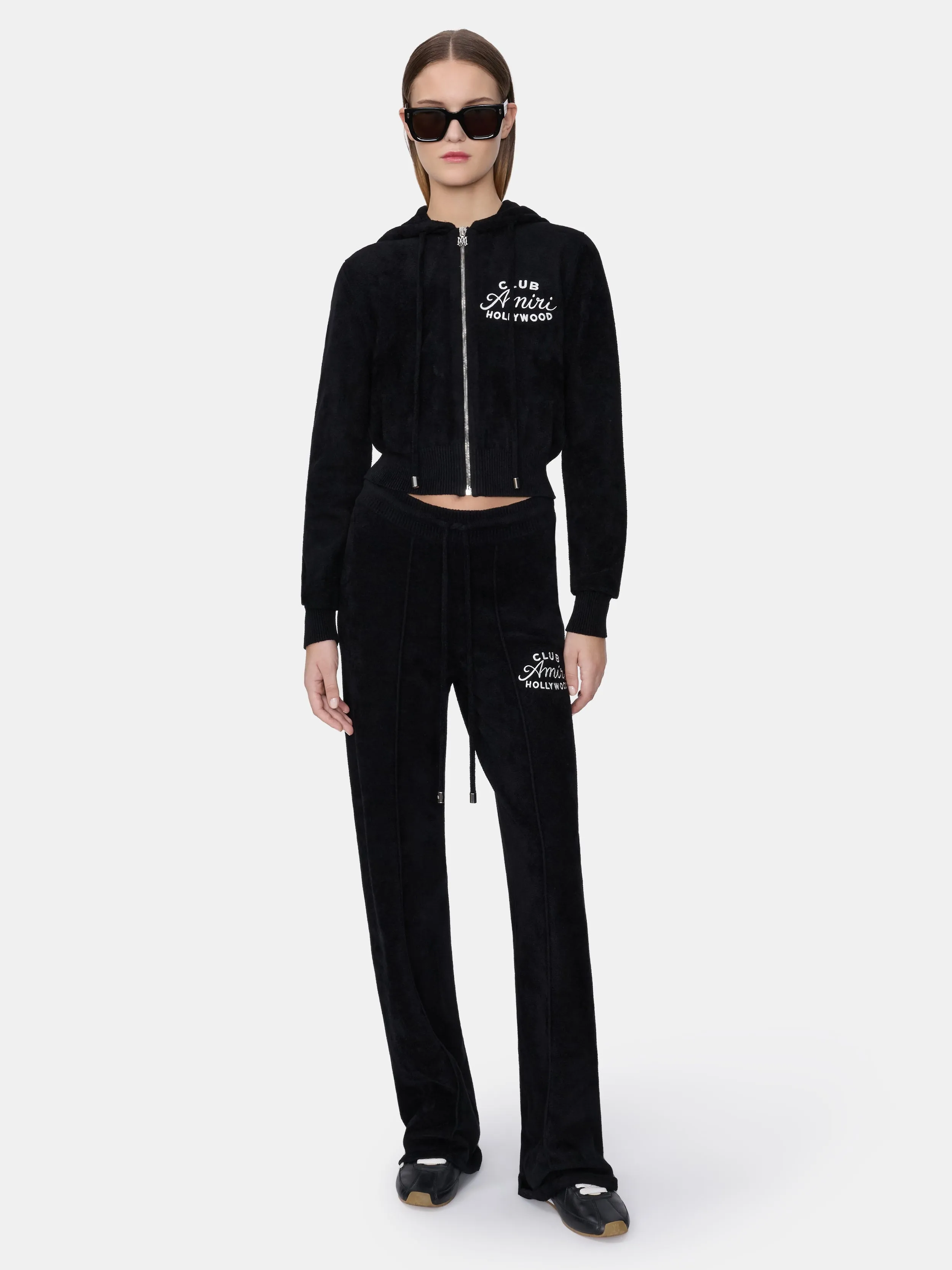 WOMEN - WOMEN'S CLUB AMIRI CROPPED HOODIE - BLACK sold by AMIRI product image thumbnail 2