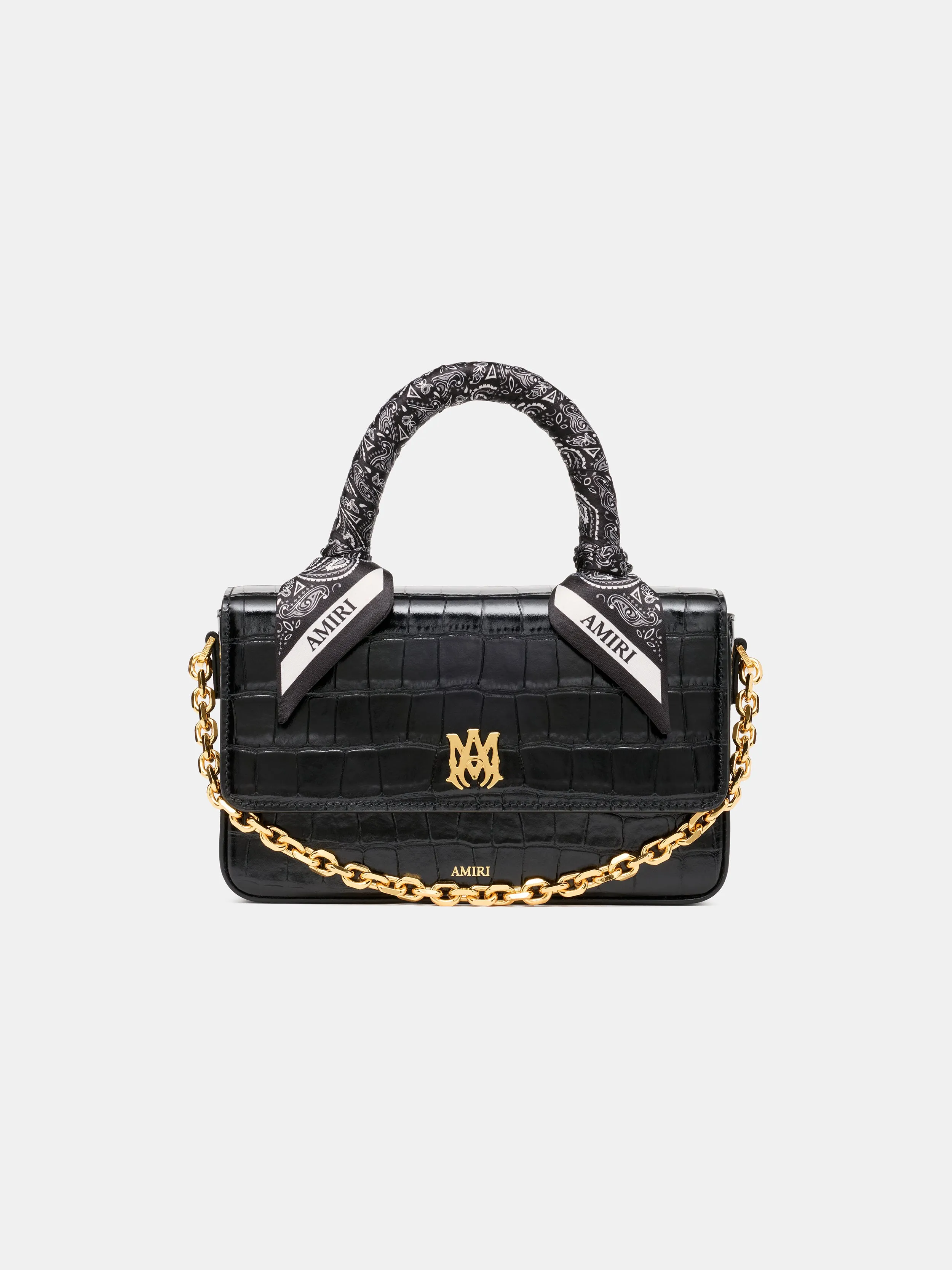 WOMEN - WOMEN'S CROC EMBOSSED LONG MA BAG - BLACK sold by AMIRI