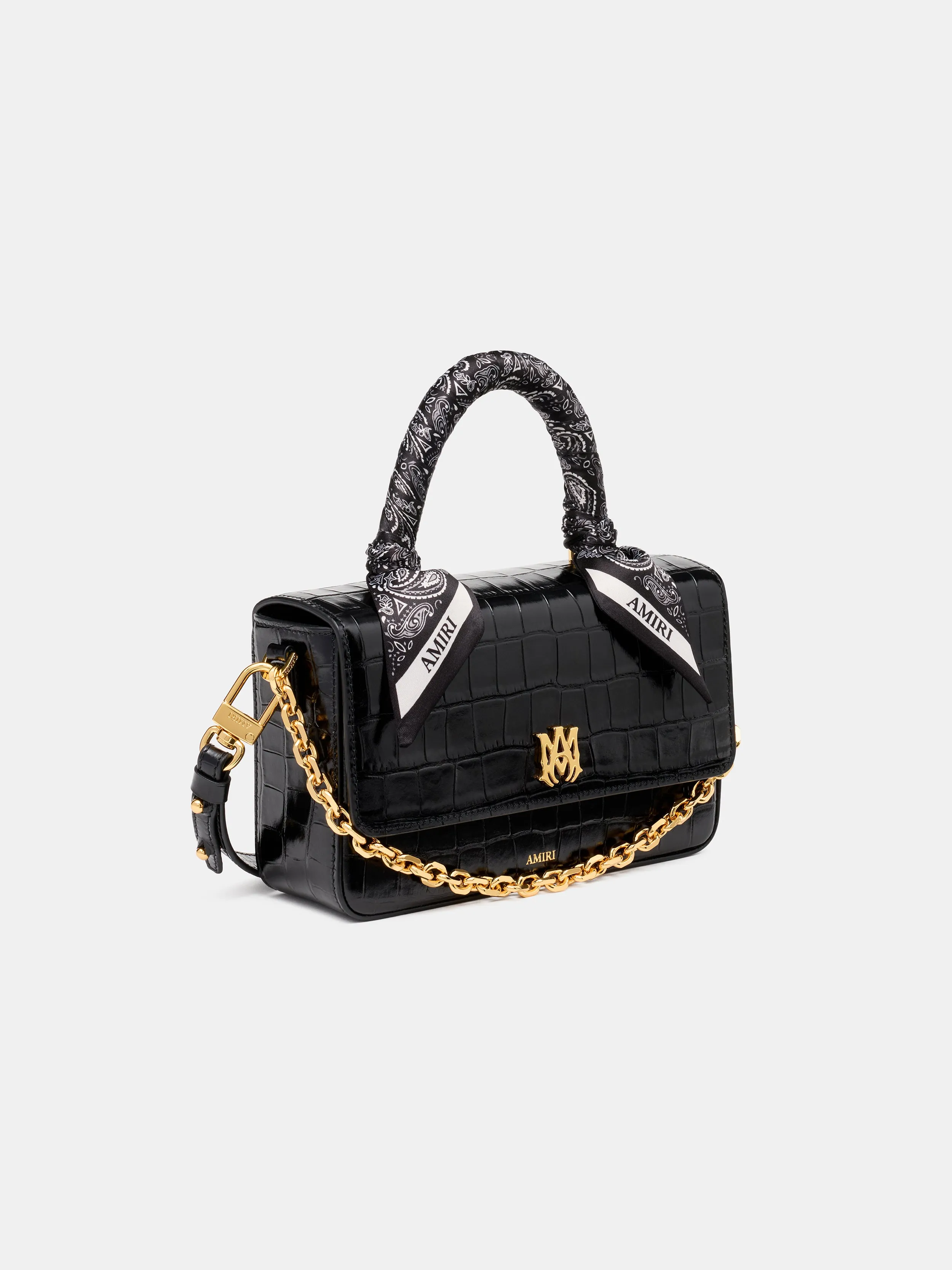 WOMEN - WOMEN'S CROC EMBOSSED LONG MA BAG - BLACK sold by AMIRI product image thumbnail 3