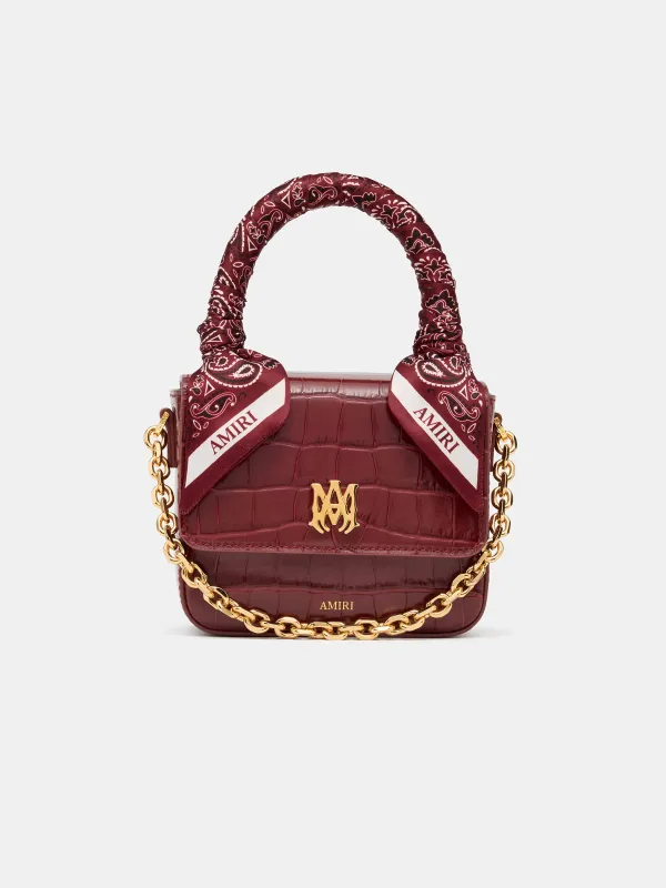 WOMEN - WOMEN'S CROC EMOSSED MICRO MA BAG - WINE sold by AMIRI